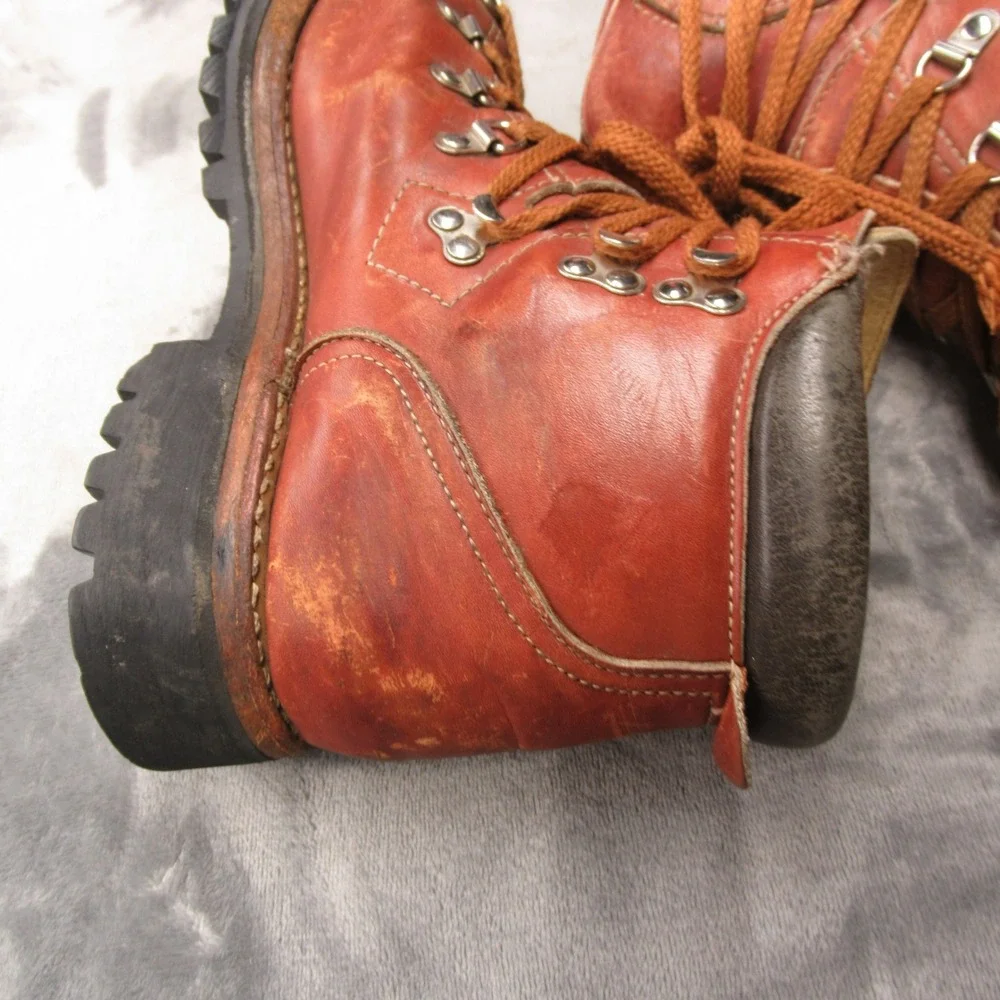 Rocky Boots Mens 8 Womens 11 Brown Leather‎ Heavy Mountaineer Hike VTG 80s USA